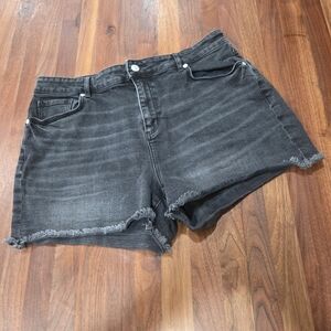 Women's Loft Black Denim Cut Off High Rise Shorts Size 30/10